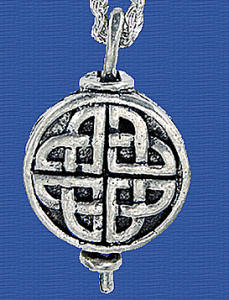 Celtic Knot Flat Round Diffuser Pewter Pendant