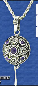 Amethyst Flower Diffuser Pewter Pendant