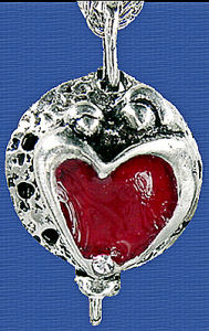 Mother & Child Heart Diffuser Pewter Pendant