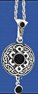 Celtic Knot & Black Onyx Diffuser Pewter Pendant